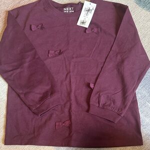 Next Purple Sweater with Bow Accents NWT SZ 5-6